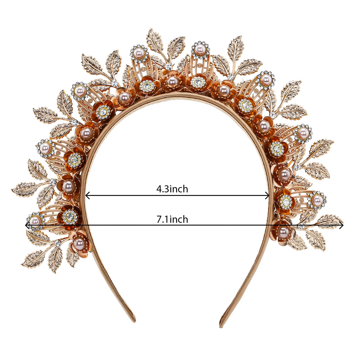 COSUCOS Gold Halo Crown Headpiece - Goddess Gold Leaf Crown Sunburst Headband