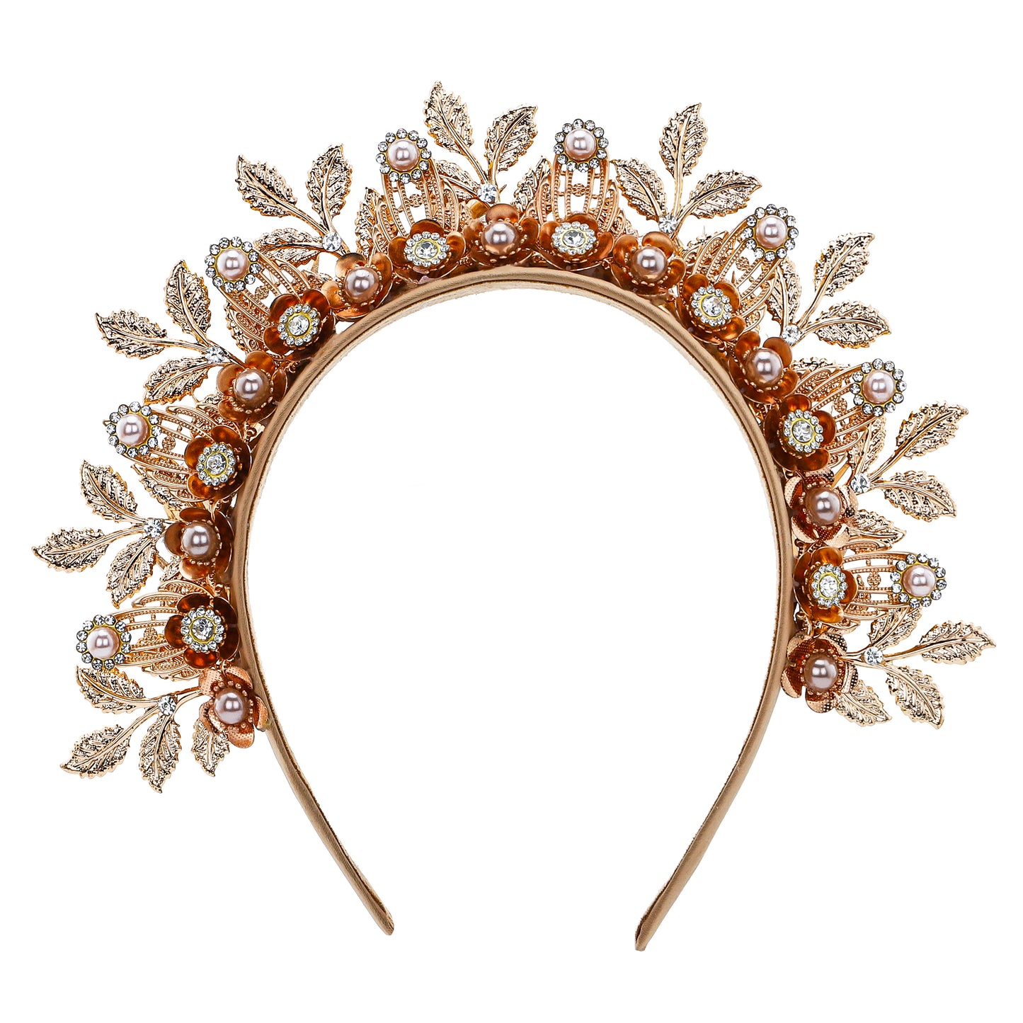 COSUCOS Gold Halo Crown Headpiece - Goddess Gold Leaf Crown Sunburst Headband