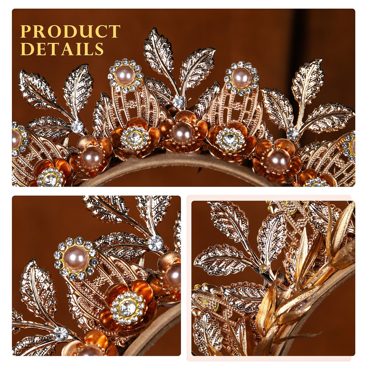 COSUCOS Gold Halo Crown Headpiece - Goddess Gold Leaf Crown Sunburst Headband