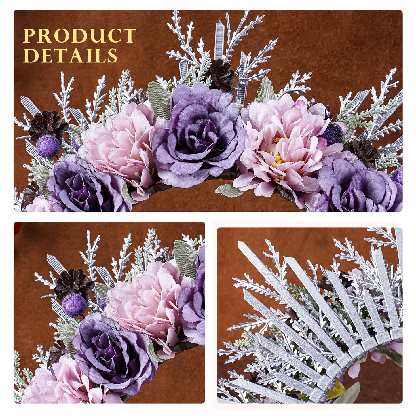 Christmas Flower Halo Crown - Handmade Floral Halo Headband