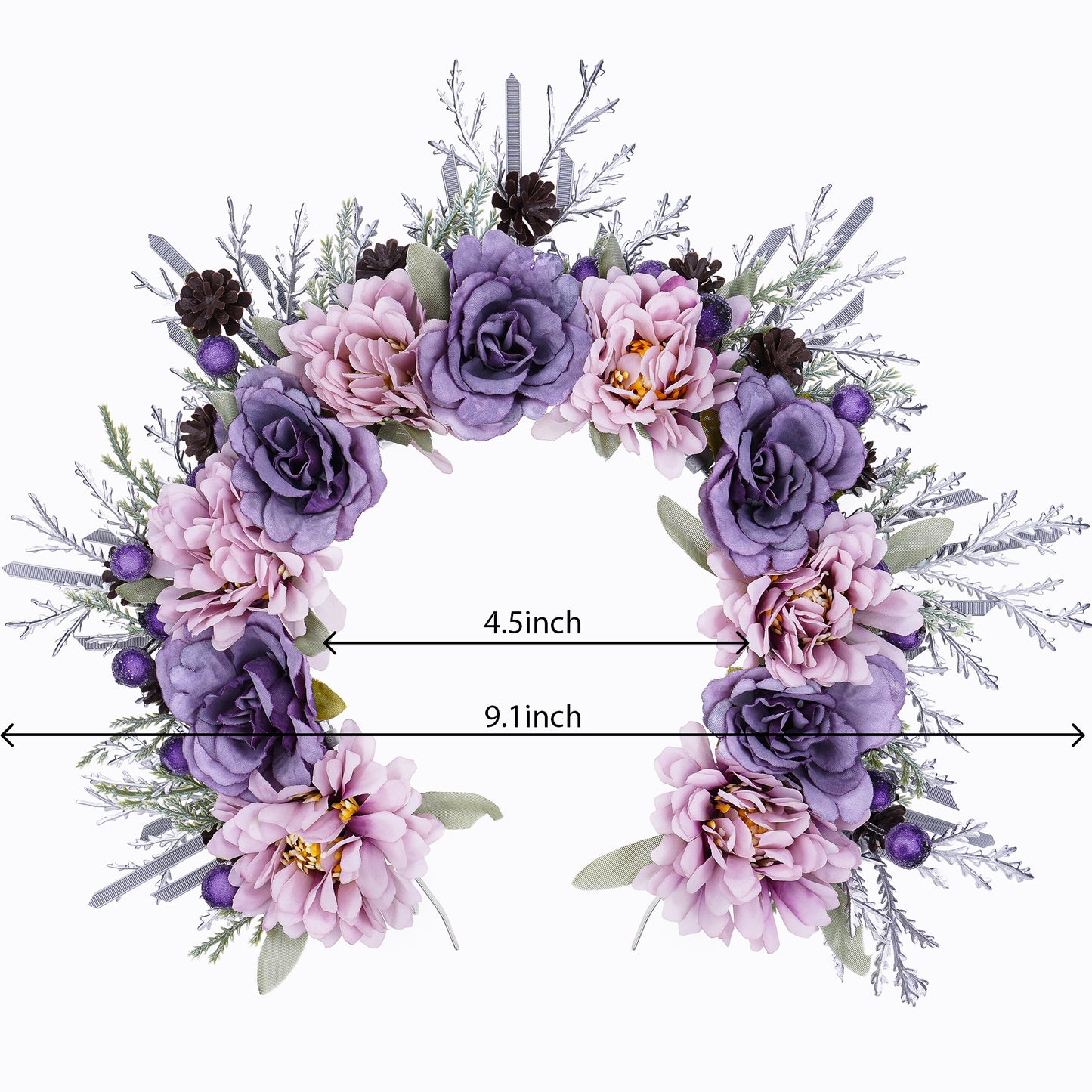 Christmas Flower Halo Crown - Handmade Floral Halo Headband