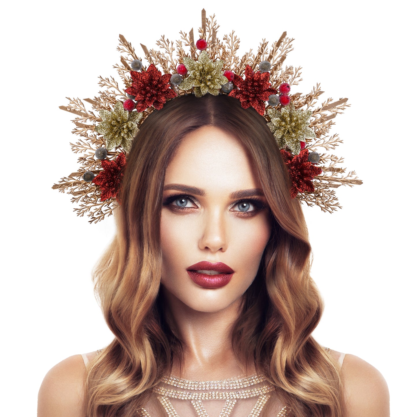 Christmas Flower Halo Crown - Floral Halo Headband