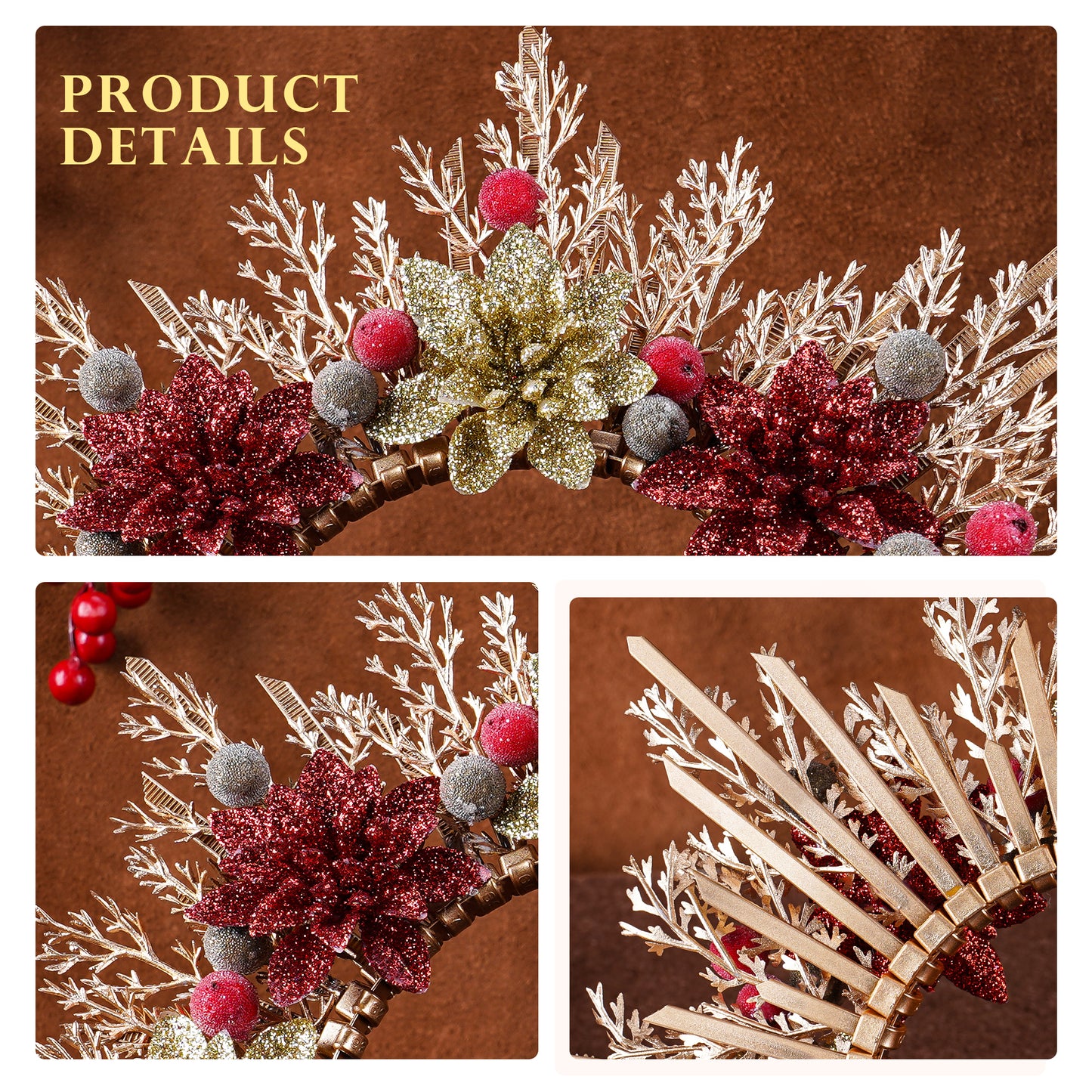Christmas Flower Halo Crown - Floral Halo Headband