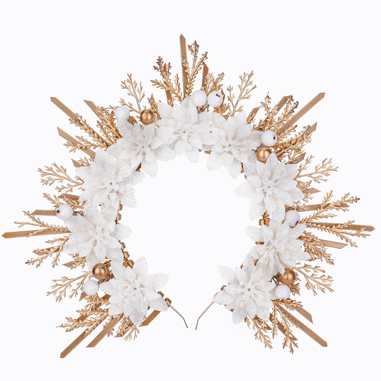 Christmas White Flower Halo Crown - Sunburst Headband
