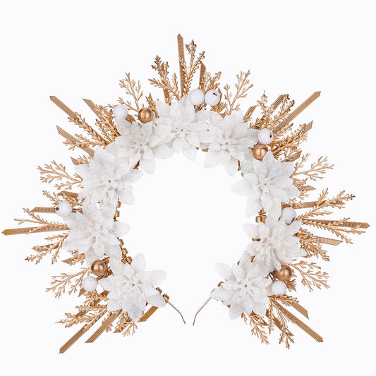 Christmas White Flower Halo Crown - Sunburst Headband