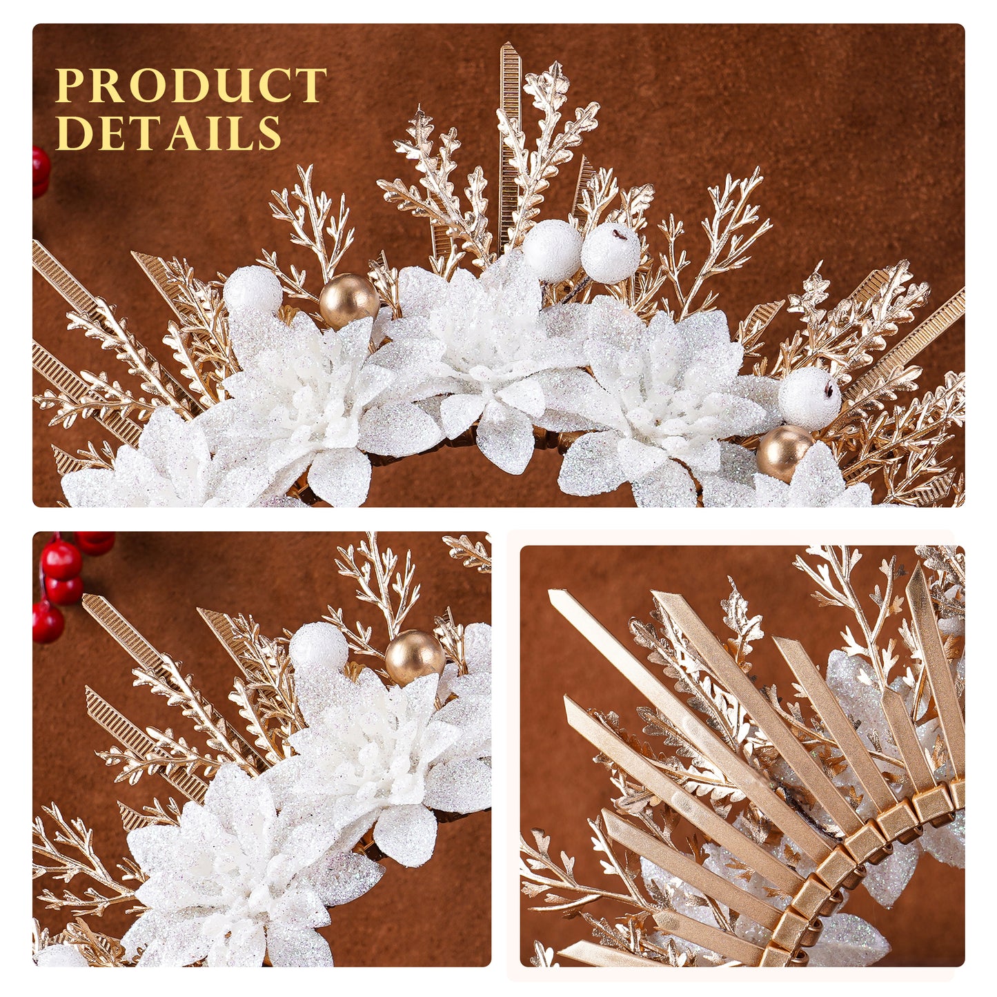 Christmas White Flower Halo Crown - Sunburst Headband