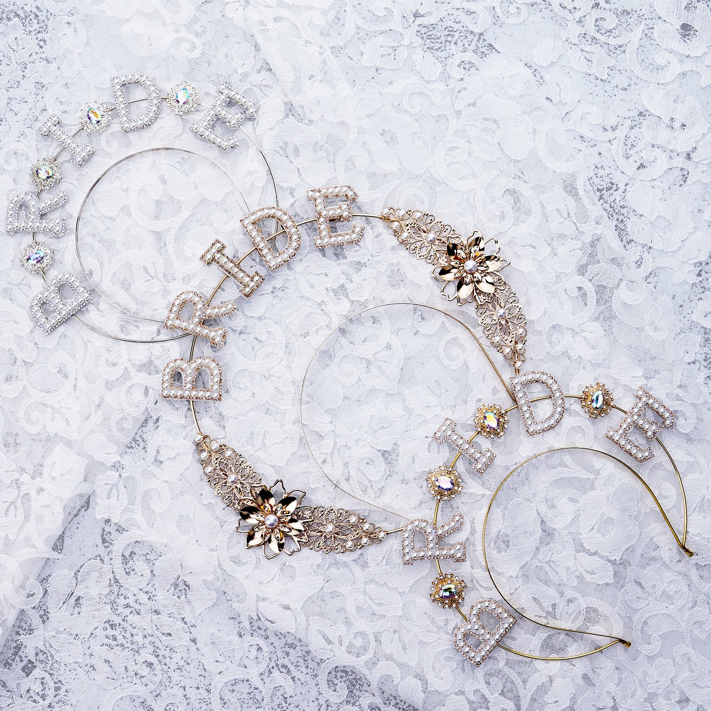Silver Bride Halo Crown Bride Headband Rhinestone Bachelorette Headband