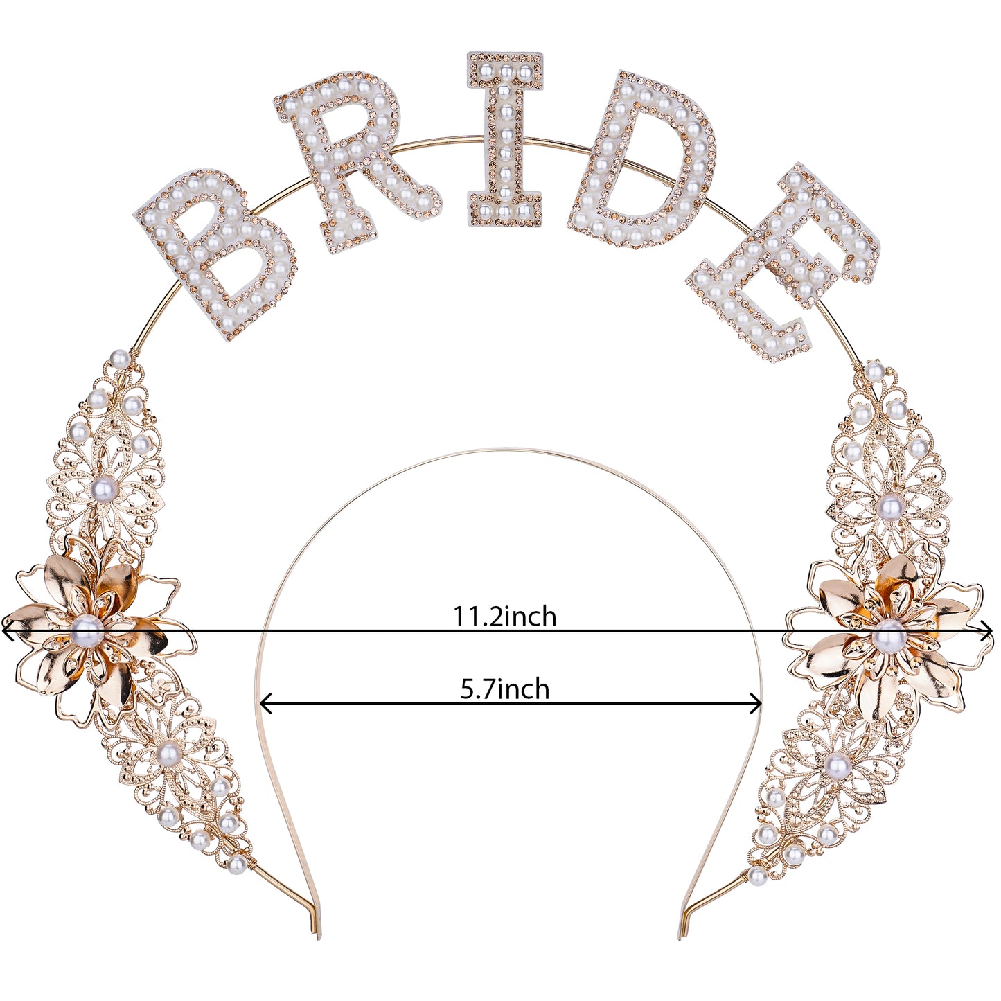 Gold Bride Halo Crown Rhinestone Bride Headband