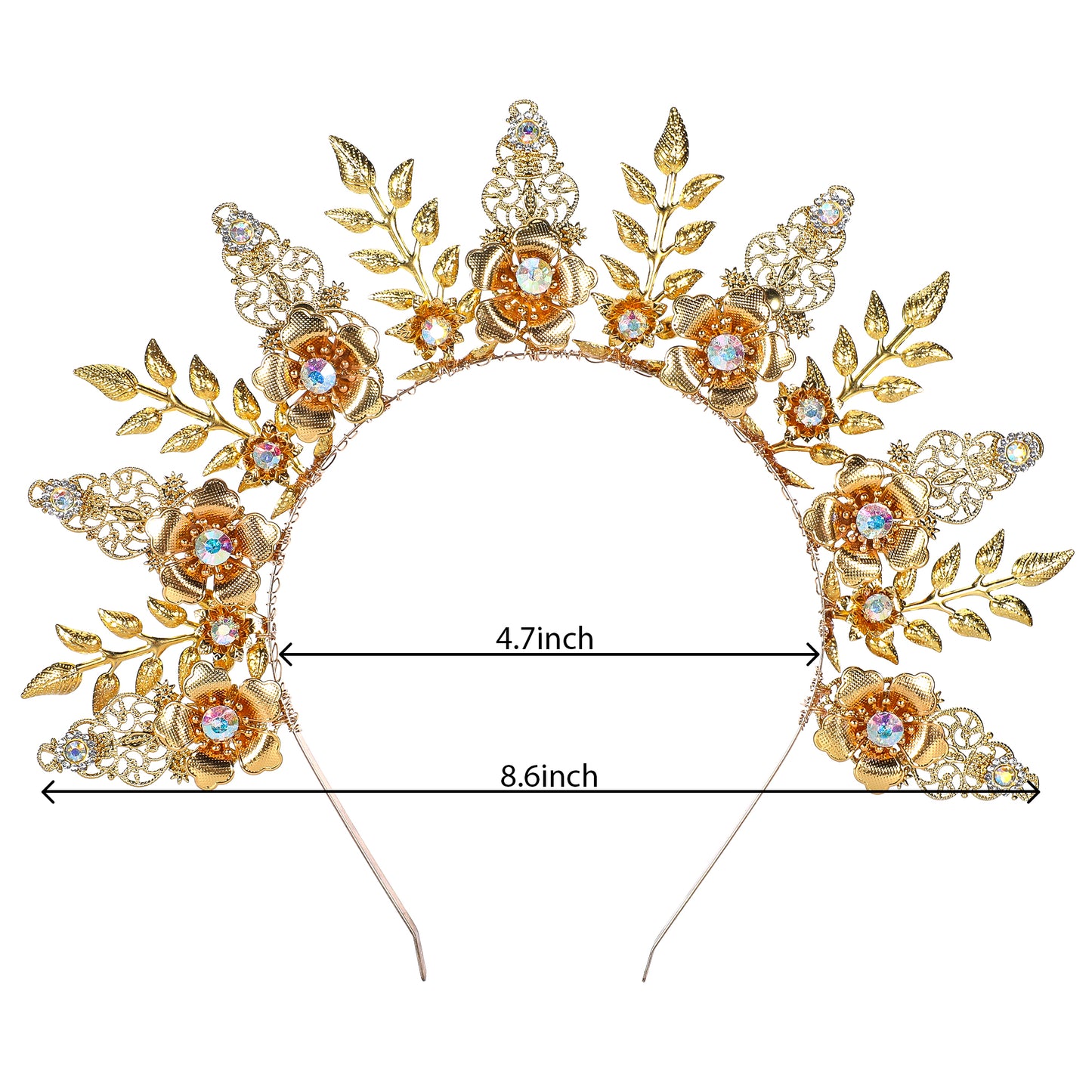 COSUCOS Sunburst Halo Gold Spike Crown - Sun Goddess Headband Crown Helloween Costume