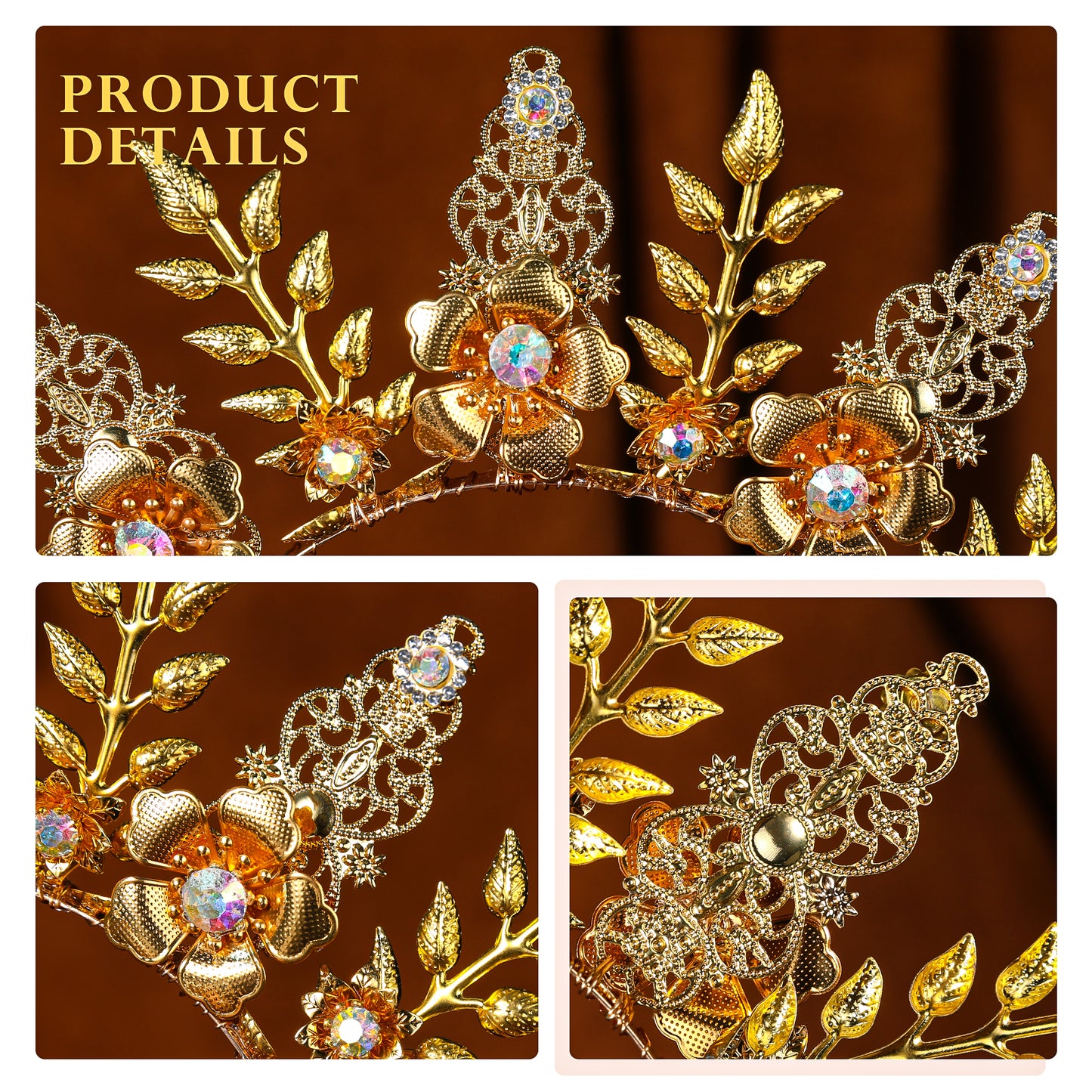 COSUCOS Sunburst Halo Gold Spike Crown - Sun Goddess Headband Crown Helloween Costume