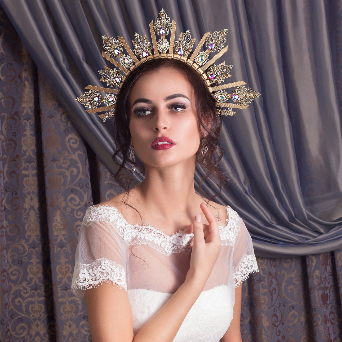 COSUCOS Sunburst Goddess Halo Spike Crown