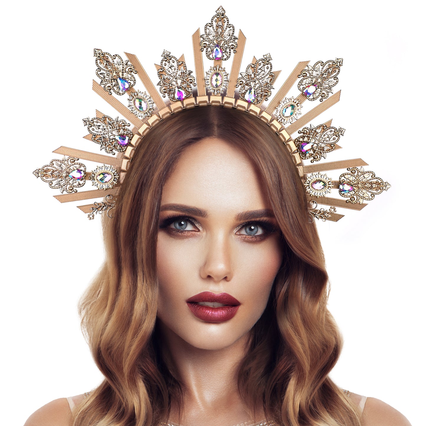 COSUCOS Sunburst Goddess Halo Spike Crown