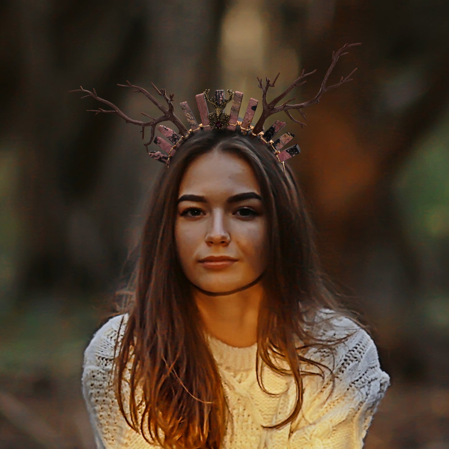 Forest Deer Horns Headband Woodland Fairy Crown