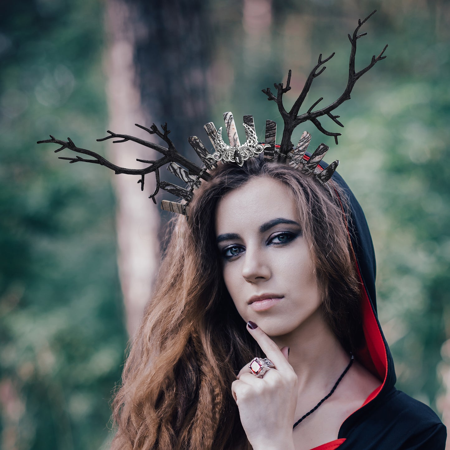 Black Forest Witch Crown Deer Antler Headband