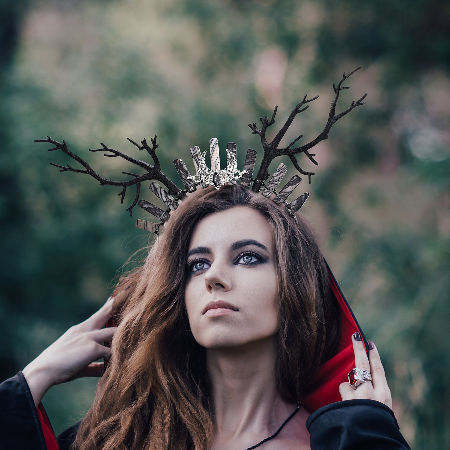 Black Forest Witch Crown Deer Antler Headband