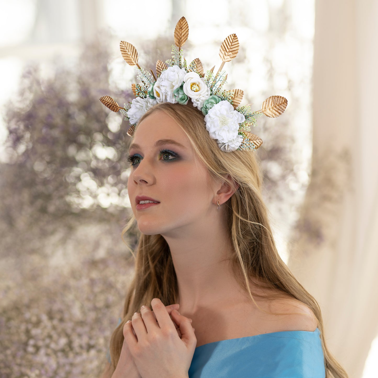 Garden Flower Crown Wedding Halo Headband