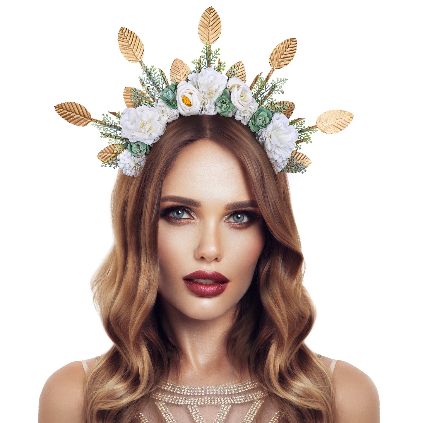 Garden Flower Crown Wedding Halo Headband