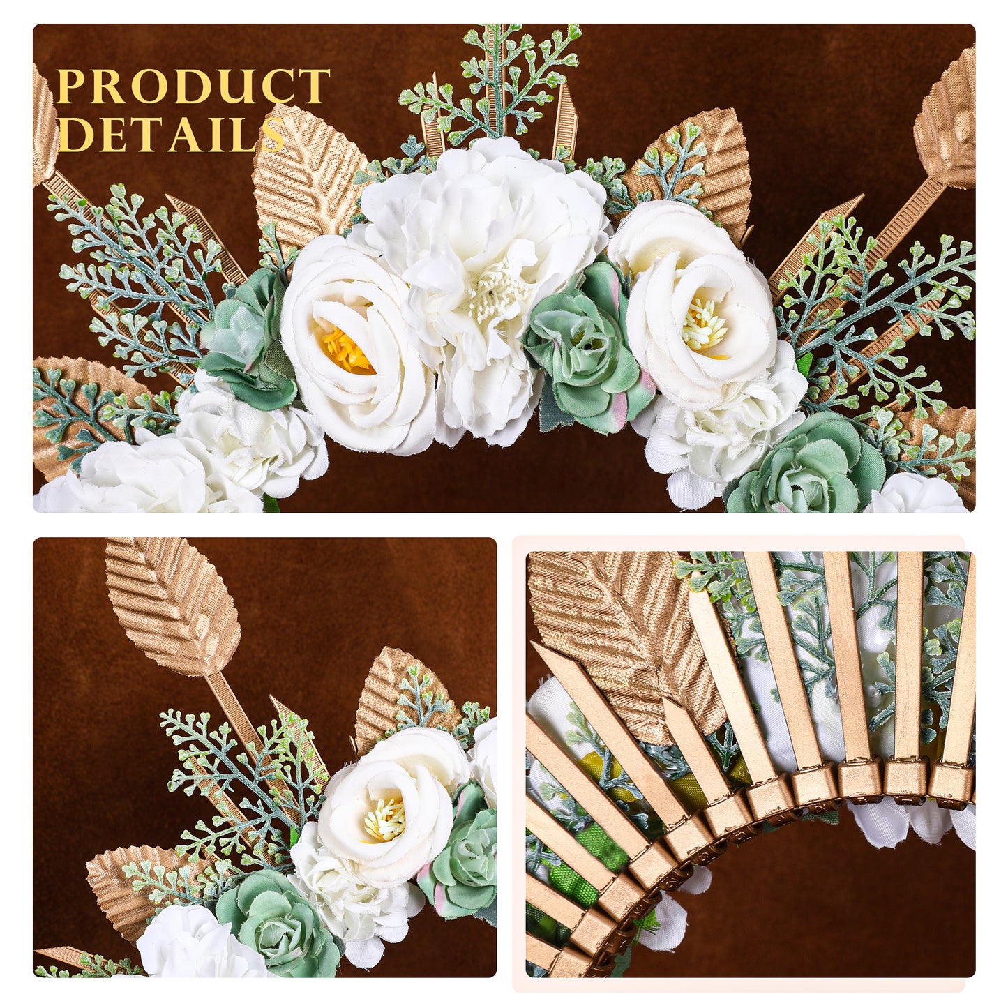 Garden Flower Crown Wedding Halo Headband