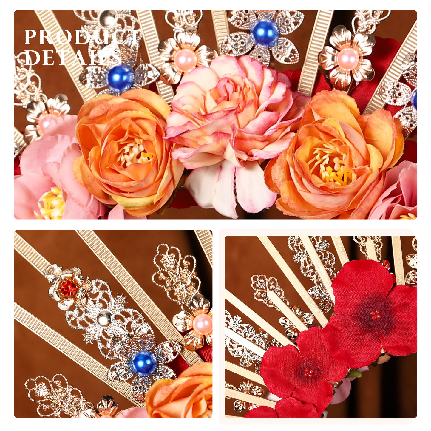 COSUCOS Flower Halo Crown Handmade Fairy Blue Roses Headpiece