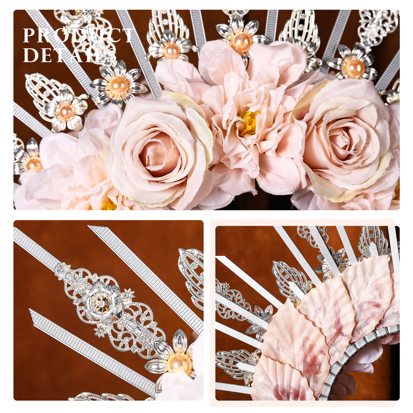 COSUCOS Rose Halo Crown Handmade Goddess Gold Spiked Headpiece