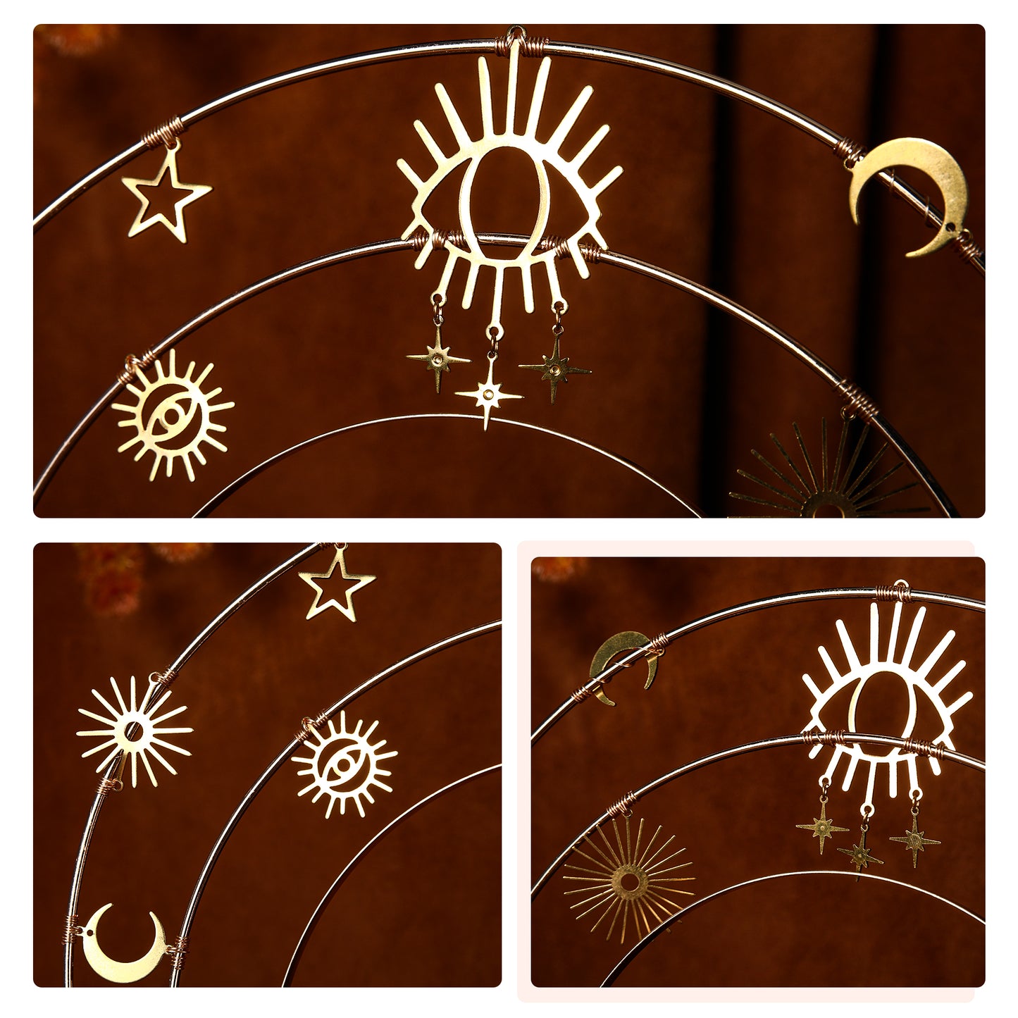 COSUCOS Gold Sun Halo Crown Headband Virgin Mary Headpiece Wedding Goddess Tiara
