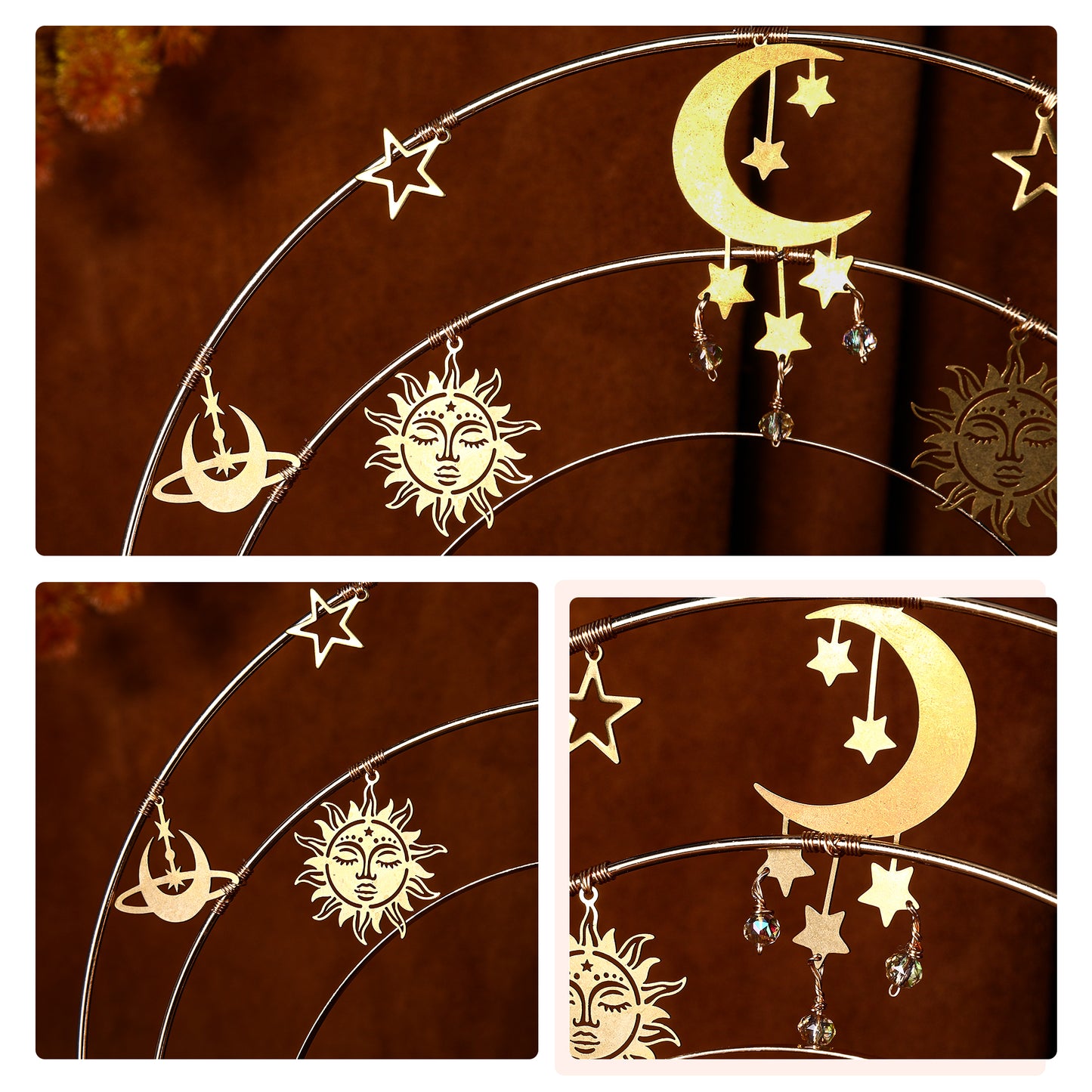 COSUCOS Moon Star Halo Crown Headpiece - Goddess Headband Virgin Mary Crowns
