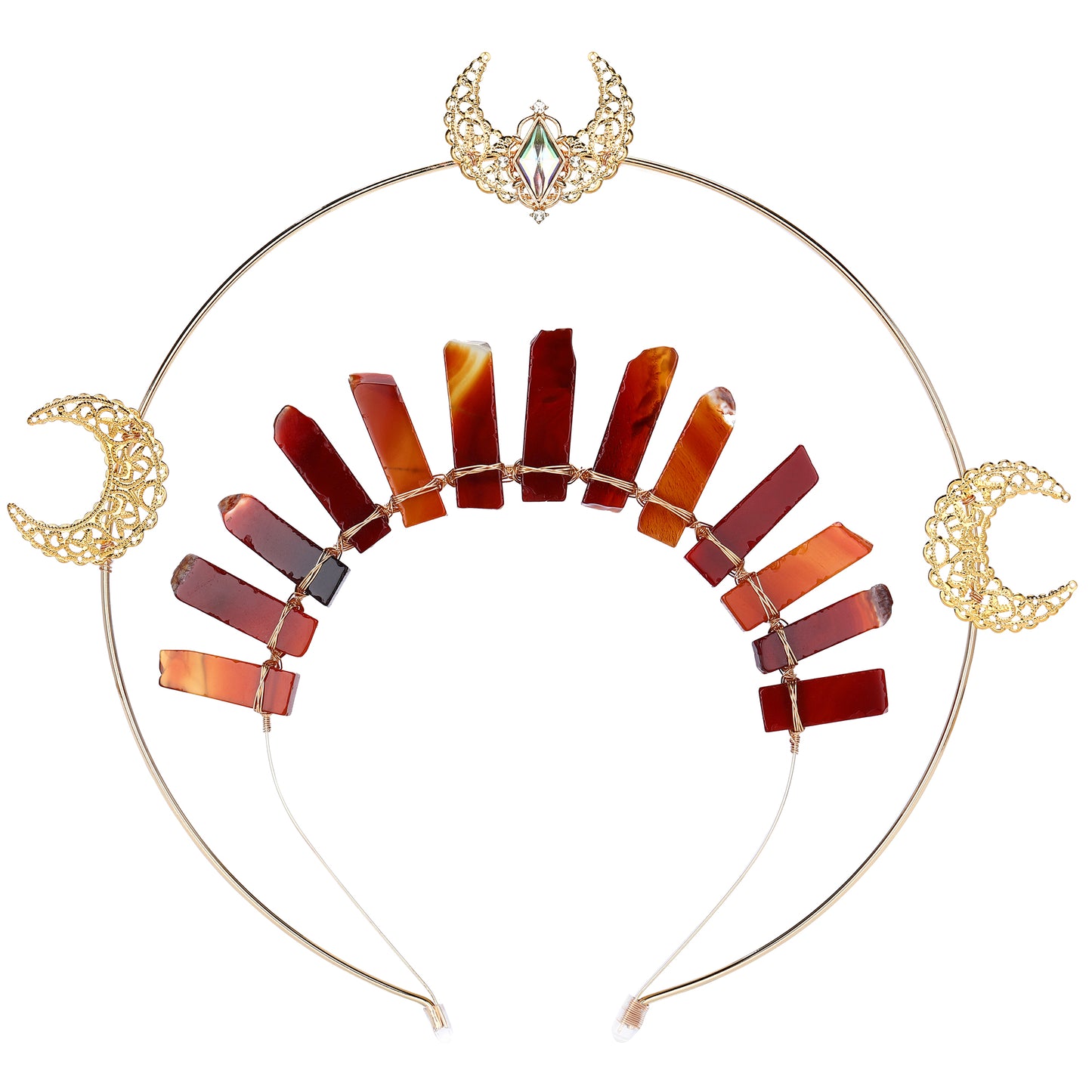Gold Moon Halo Crown - Crystal Headband