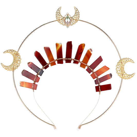 Gold Moon Halo Crown - Crystal Headband