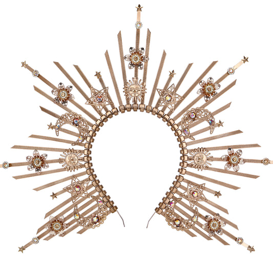 Moon Star Halo Crown Spiked Sunburst Crown