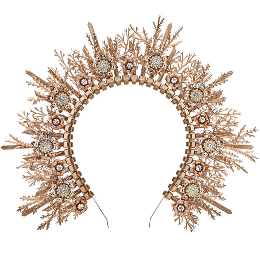 Gold Leaves Halo Crown Woodland Headband