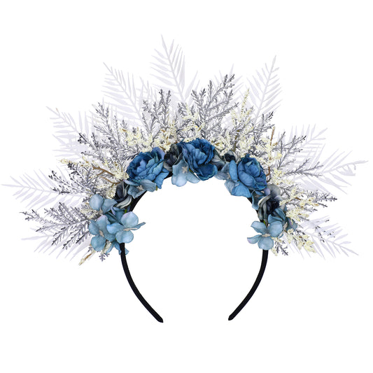 Hawaii Fairy Flower Crown Headband Blue