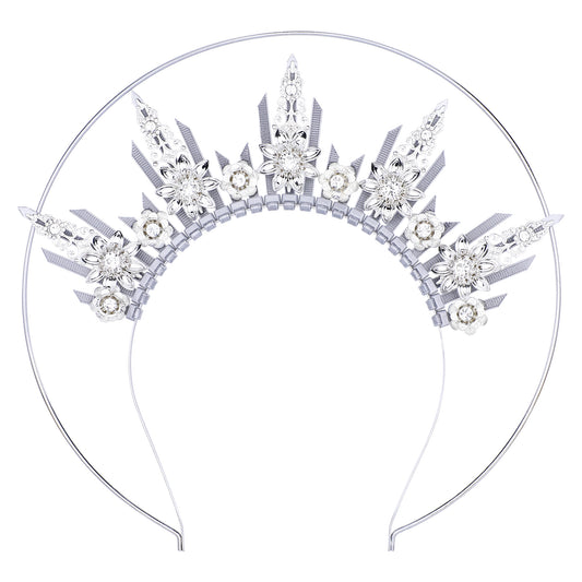 Silver Spike Halo Crown Headband