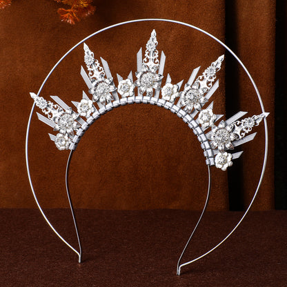 Silver Spike Halo Crown Headband