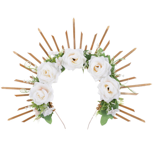 LED Flower Halo Crown - Fairy White Flower Costume Headband