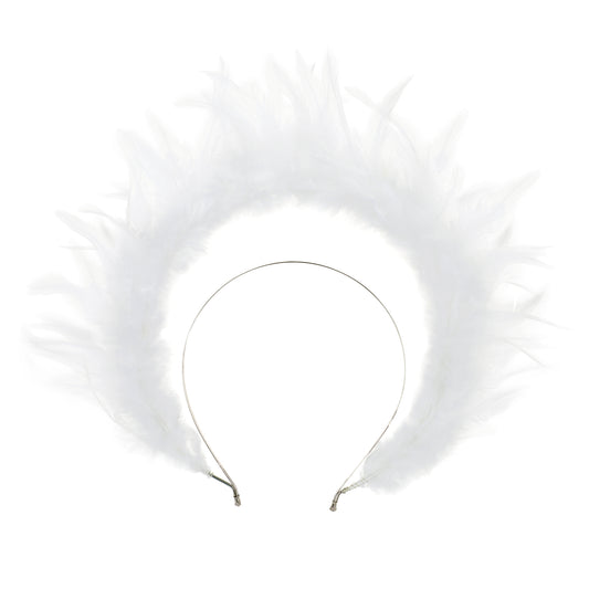 COSUCOS White Feather Halo Headband Crown