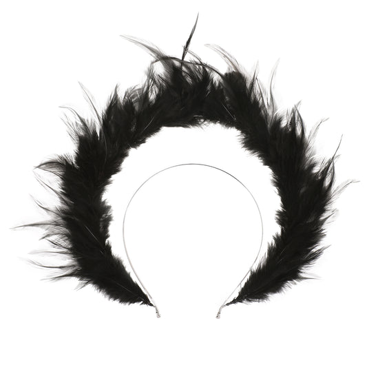 COSUCOS Black Feather Halo Headpiece Crown