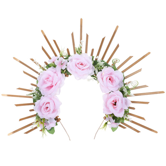 LED Flower Halo Crown - Fairy White Flower Costume Headband