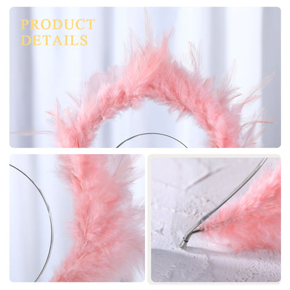 COSUCOS Angel Feather Halo Crown Pink