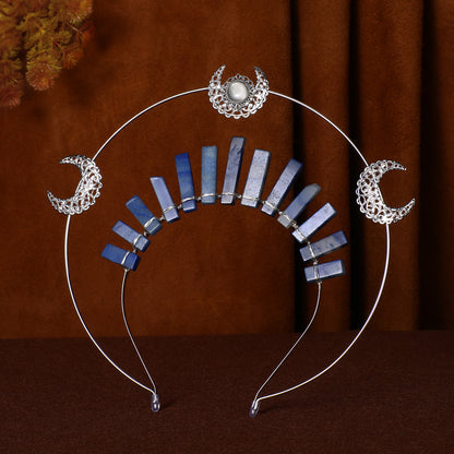 Silver Moon Halo Crown - Crystal Tiara