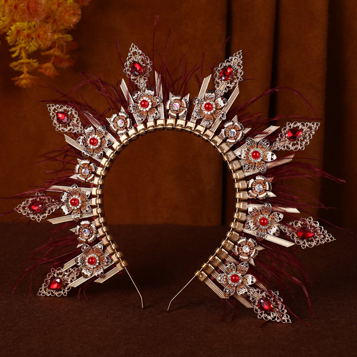 Red Feather Goddess Halo Crown