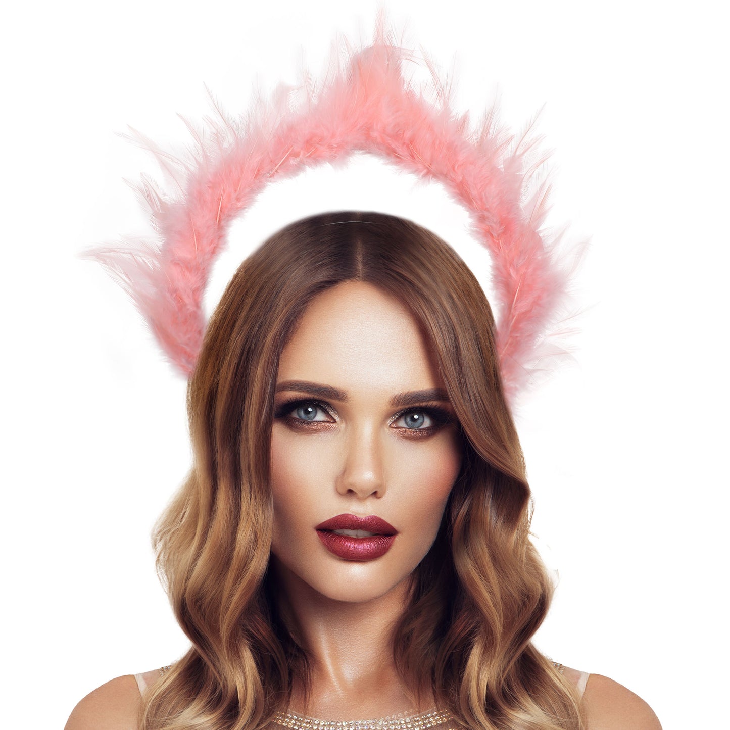 COSUCOS Angel Feather Halo Crown Pink