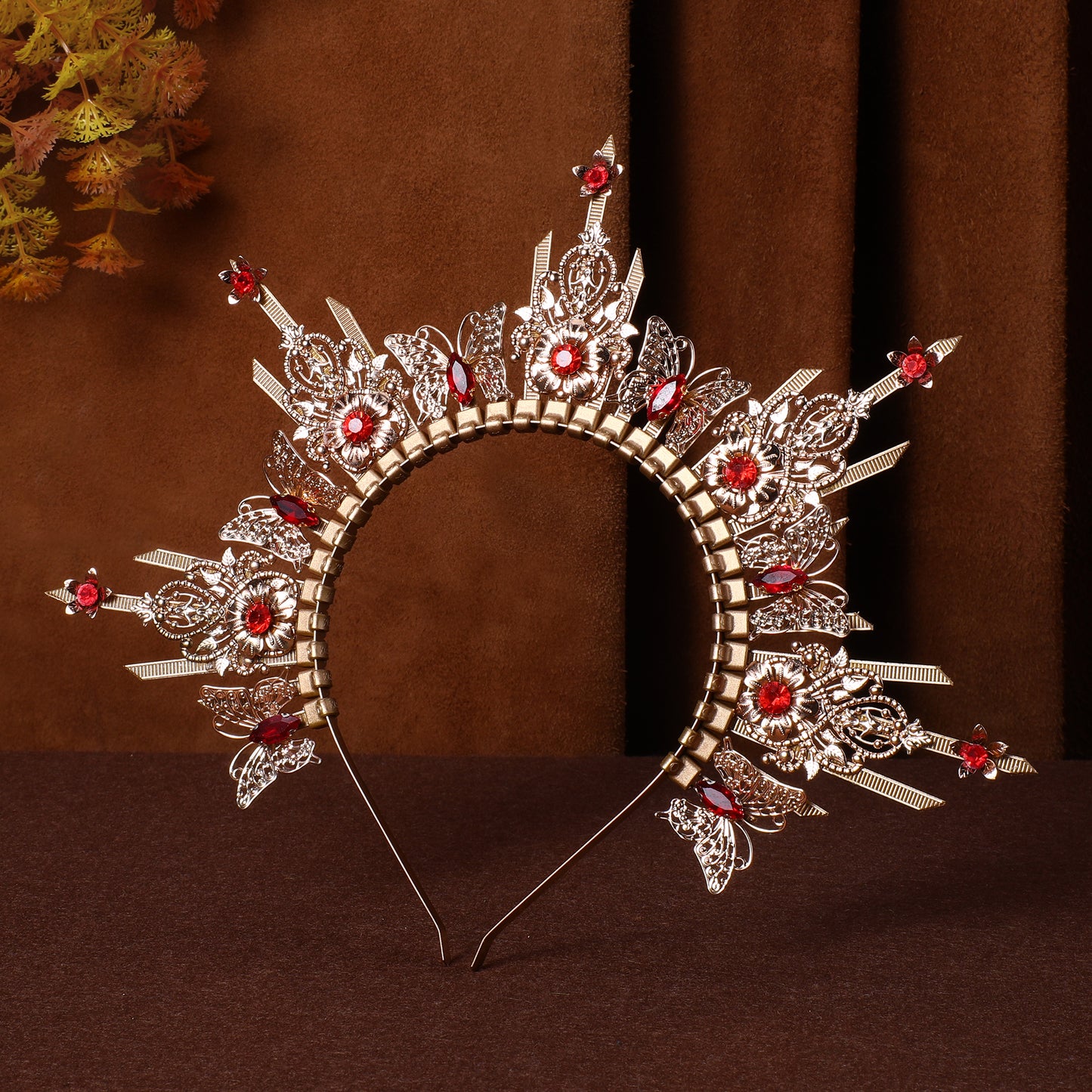 Gold Sunburst Crown Queen Headdress Goddess Headband