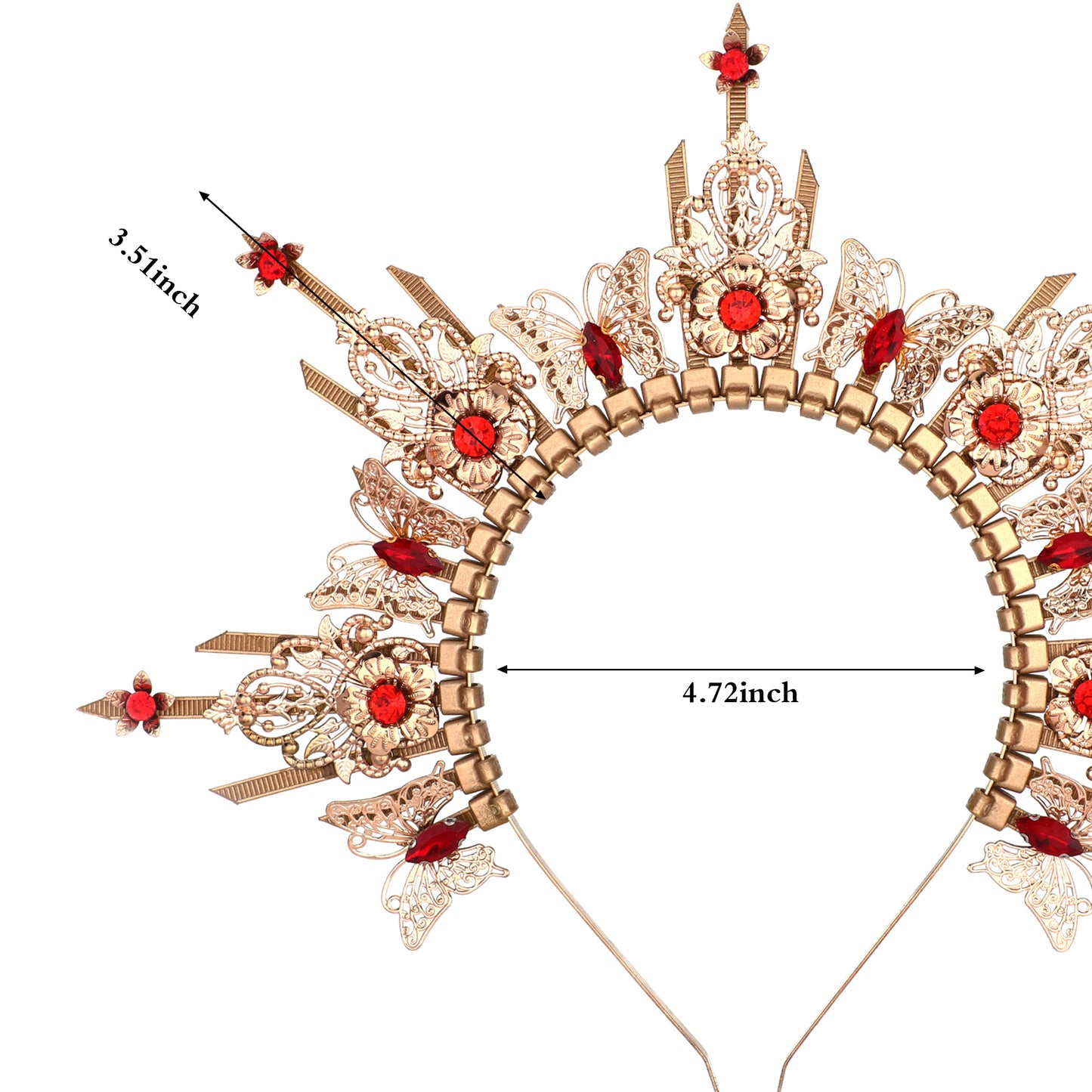 Gold Sunburst Crown Queen Headdress Goddess Headband