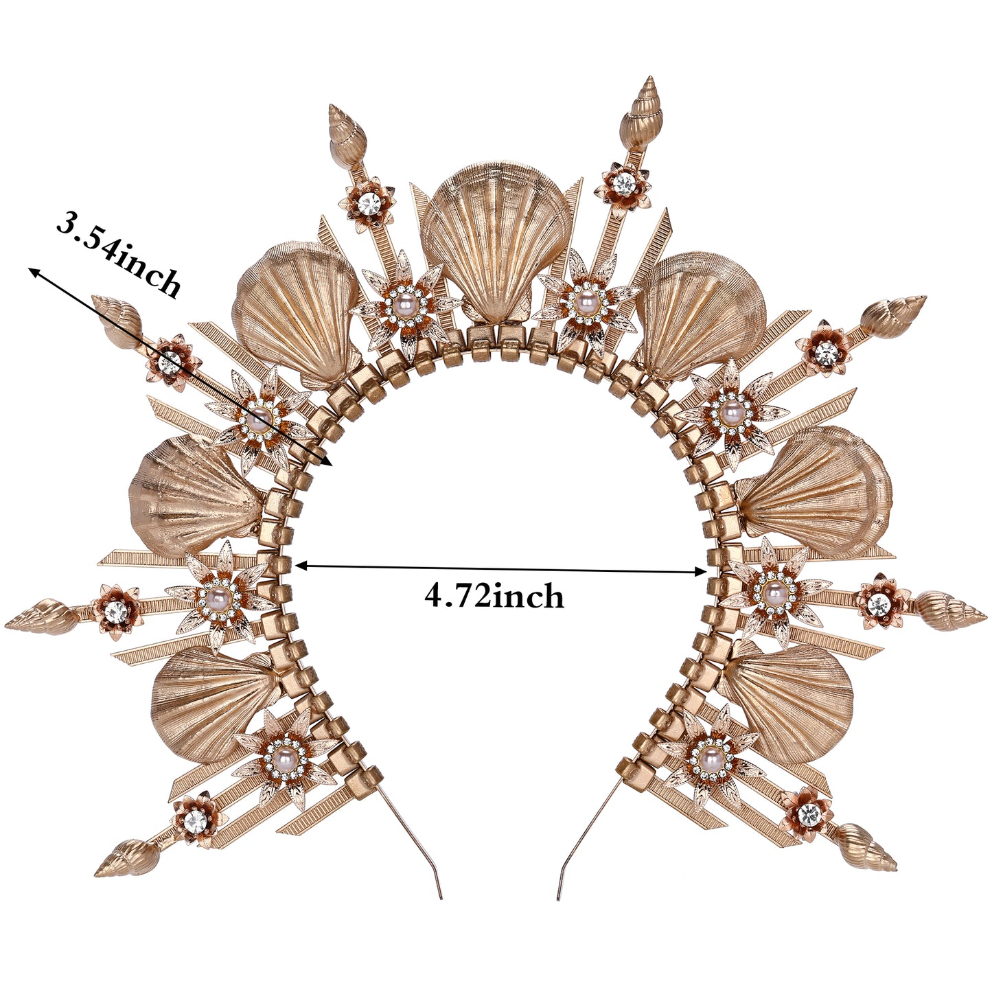 Gold Seashell Halo Crown Headpiece Mermaid Headband