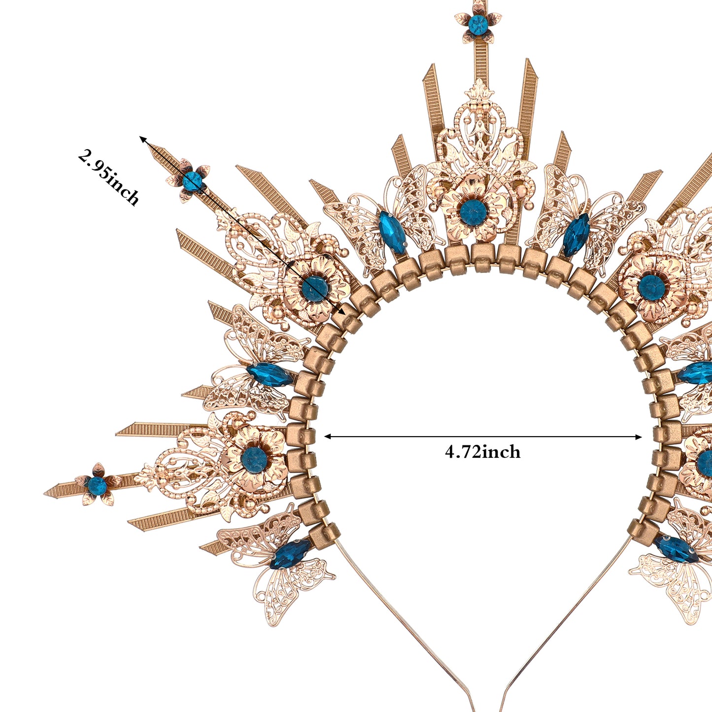 Spiked Sun Headband Queen Halo Crown Headpiece