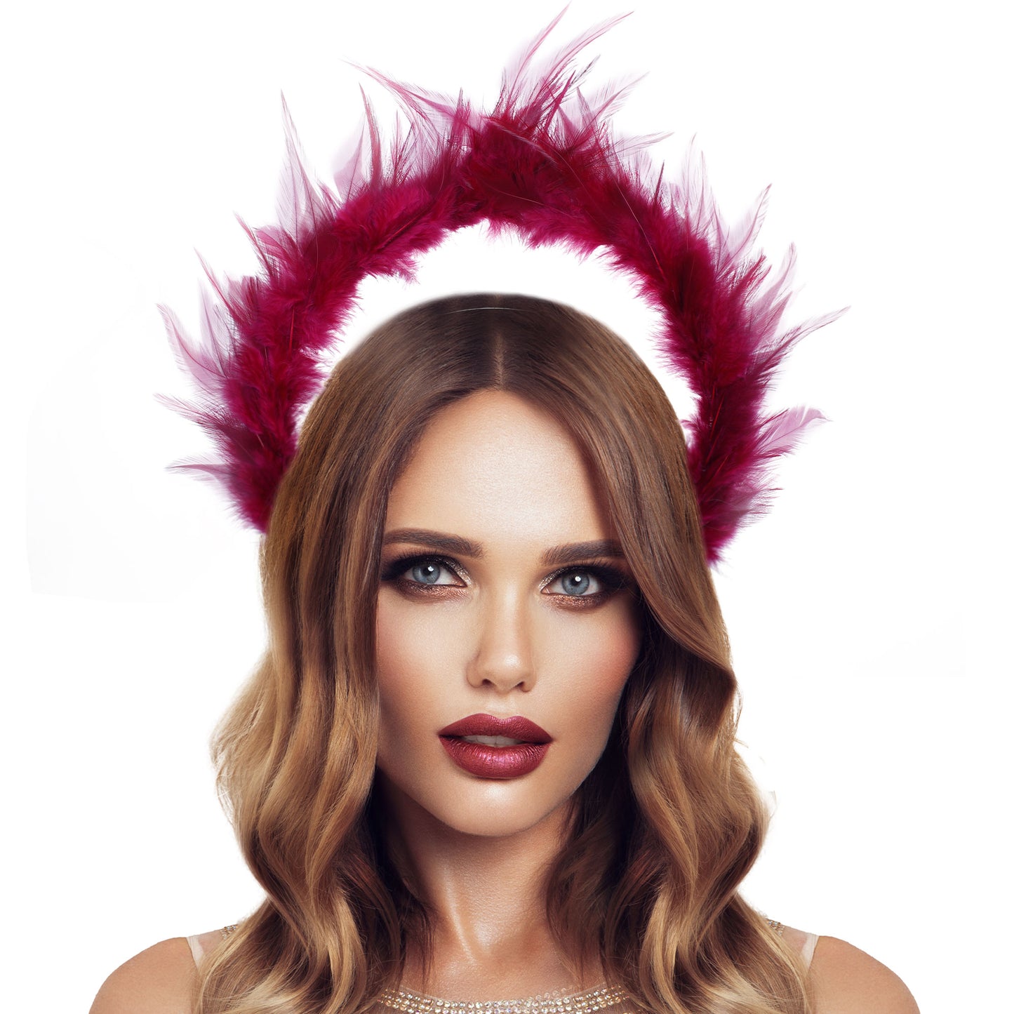 COSUCOS Angel Halo Headband Feather Crown