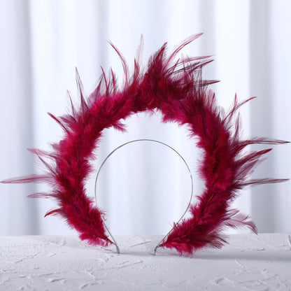 COSUCOS Angel Halo Headband Feather Crown