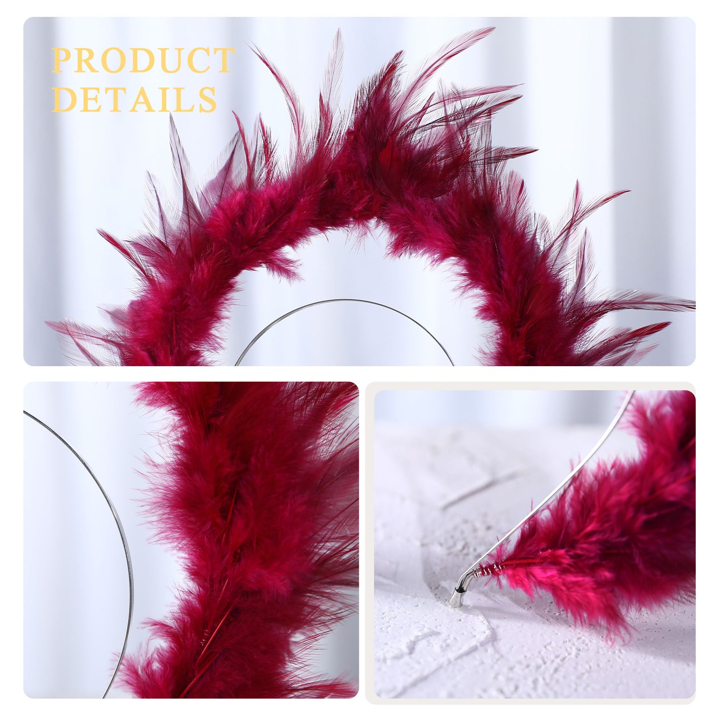 COSUCOS Angel Halo Headband Feather Crown