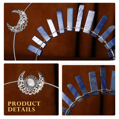 Silver Moon Halo Crown - Crystal Tiara