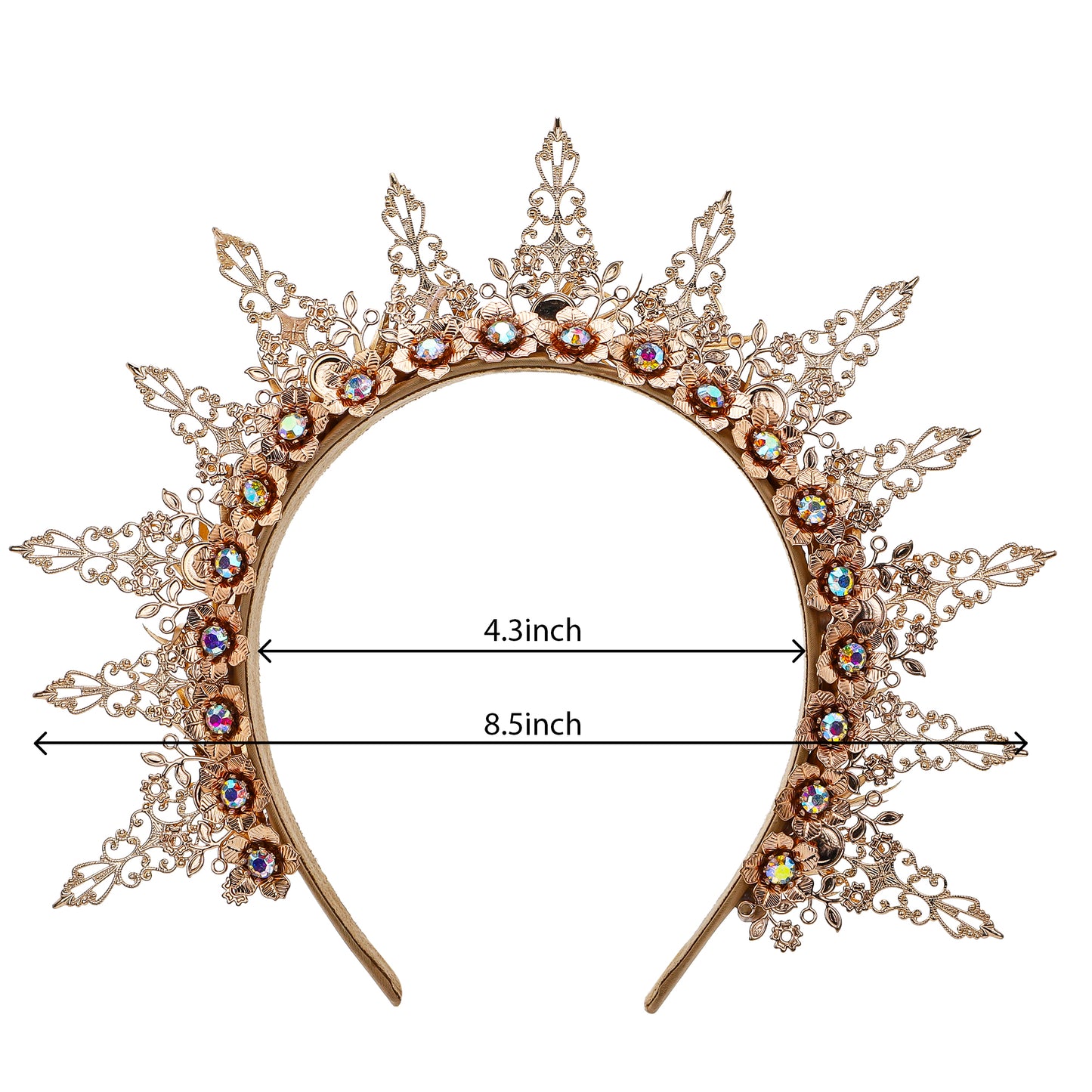 COSUCOS Halo Crown Headpiece Gold - Mary Goddess Halo Headband